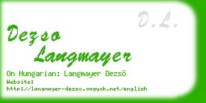 dezso langmayer business card